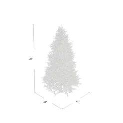 Pre-Lit Christmas Trees*The Holiday Aisle Slim Hinged 7.5' Green Pine Artificial Christmas Tree With 450 Colored & Clear Lights