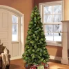 Pre-Lit Christmas Trees*The Holiday Aisle Slim Portland Pine 7.5' Green Pine Artificial Christmas Tree With 450 Clear/White Lights
