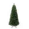 Pre-Lit Christmas Trees*The Holiday Aisle Slim Pre-Lit Artificial Christmas Tree, Green Pine Fir Warm Lighted Christmas Tree With Metal Stand