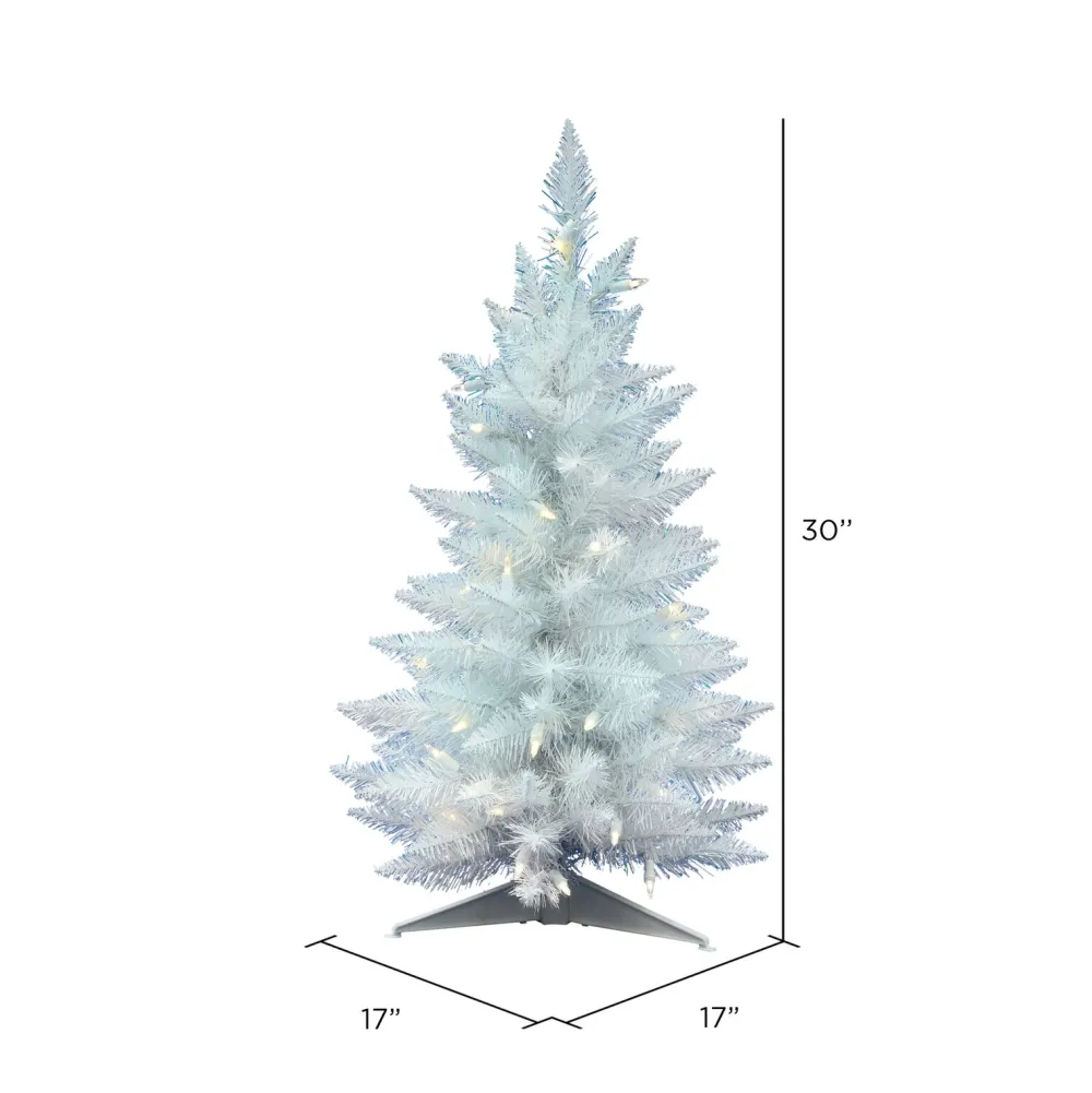 Pre-Lit Christmas Trees*The Holiday Aisle Sparkle White Spruce Artificial Christmas Tree With 50 Clear White Lights
