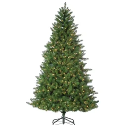 Pre-Lit Christmas Trees*The Holiday Aisle Stone 6.5' Green Pine Artificial Christmas Tree With 700 Clear/White Lights