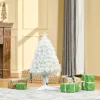 Pre-Lit Christmas Trees*The Holiday Aisle Tabletop 2.67' White Fir Artificial Christmas Tree With 85 Multi-Color Lights