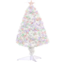 Pre-Lit Christmas Trees*The Holiday Aisle Tabletop 2.67' White Fir Artificial Christmas Tree With 85 Multi-Color Lights