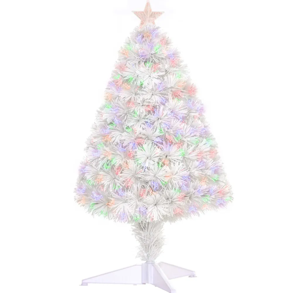 Pre-Lit Christmas Trees*The Holiday Aisle Tabletop 2.67' White Fir Artificial Christmas Tree With 85 Multi-Color Lights