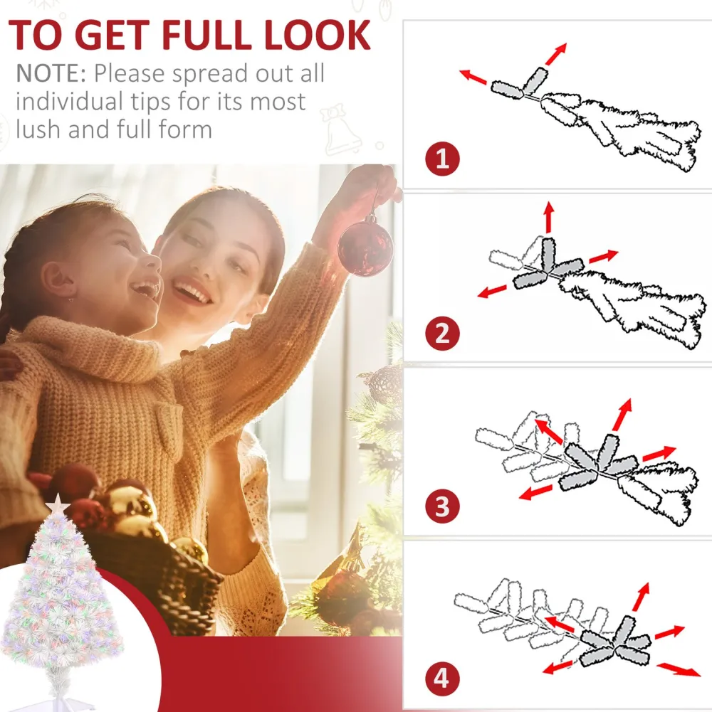 Pre-Lit Christmas Trees*The Holiday Aisle Tabletop 2.67' White Fir Artificial Christmas Tree With 85 Multi-Color Lights