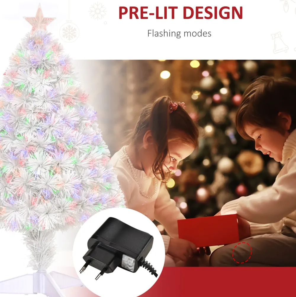 Pre-Lit Christmas Trees*The Holiday Aisle Tabletop 2.67' White Fir Artificial Christmas Tree With 85 Multi-Color Lights