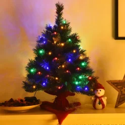 Pre-Lit Christmas Trees*The Holiday Aisle 26'' Green Pineartificial Christmas Tree With 35 Multi-Color Lights