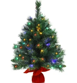 Pre-Lit Christmas Trees*The Holiday Aisle 26'' Green Pineartificial Christmas Tree With 35 Multi-Color Lights