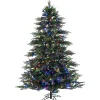 Pre-Lit Christmas Trees*The Holiday Aisle ® 7.5' X 62" Kamas Fraser Fir Artificial Christmas Tree, Multi-Colored Dura-Lit Led Lights
