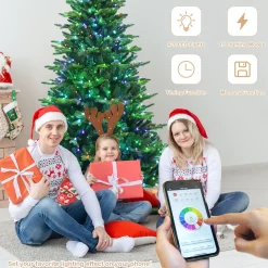 Pre-Lit Christmas Trees*The Holiday Aisle ® 6Ft App Controlled Christmas Tree, Pe/Pvc Xmas Tree W/ 420 Color Changing Led Lights & 1740 Branch Tips