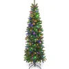 Pre-Lit Christmas Trees*The Holiday Aisle ® 6Ft Hinged Pre-Lit Christmas Slim Pencil Tree W/ 10 Lighting Modes & 648 Tips