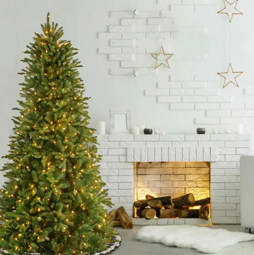 Pre-Lit Christmas Trees*Mercury Row Tiffany Fir 9 Ft Large Slim Prelit Artificial Christmas Tree