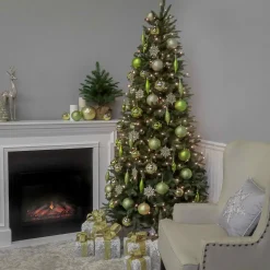 Pre-Lit Christmas Trees*Mercury Row Tiffany Fir 9 Ft Large Slim Prelit Artificial Christmas Tree