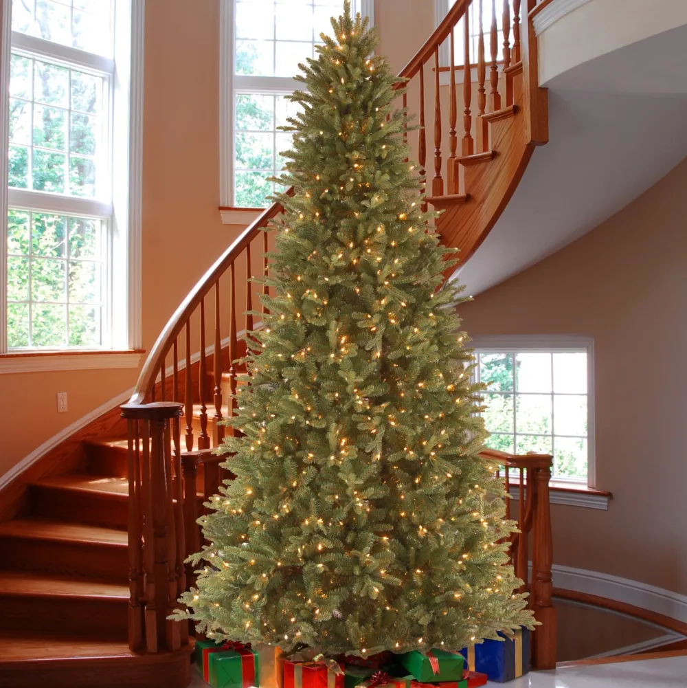 Pre-Lit Christmas Trees*Mercury Row Tiffany Fir 9 Ft Large Slim Prelit Artificial Christmas Tree