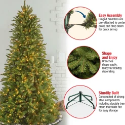 Pre-Lit Christmas Trees*Mercury Row Tiffany Fir 9 Ft Large Slim Prelit Artificial Christmas Tree
