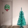Pre-Lit Christmas Trees*Hashtag Home Tinsel Trees 4' Turquoise Artificial Christmas Tree With 70 Clear/White Lights