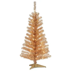 Pre-Lit Christmas Trees*The Holiday Aisle Tinsel Trees Champagne Pine Artificial Christmas Tree With 150 Clear/White Lights