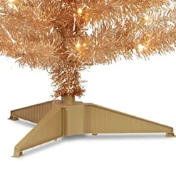 Pre-Lit Christmas Trees*The Holiday Aisle Tinsel Trees Champagne Pine Artificial Christmas Tree With 150 Clear/White Lights