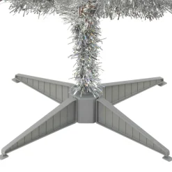 Pre-Lit Christmas Trees*Hashtag Home Tinsel Trees Silver Pine Artificial Christmas Tree With Clear Lights