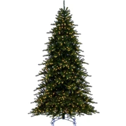 Pre-Lit Christmas Trees*Vickerman 12' X 74" Bavarian Pine Artificial Pre-Lit Tree, Dura-Lit® Warm White Mini Lights.