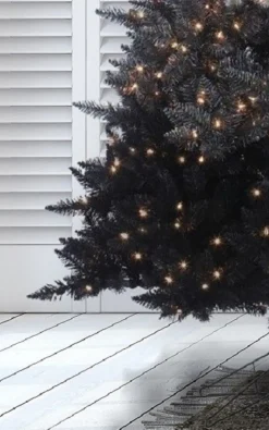 Pre-Lit Christmas Trees*The Holiday Aisle Vintage Prelit Ombre 7.5' Black/Gray Spruce Artificial Christmas Tree