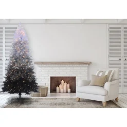 Pre-Lit Christmas Trees*The Holiday Aisle Vintage Prelit Ombre 7.5' Black/Gray Spruce Artificial Christmas Tree