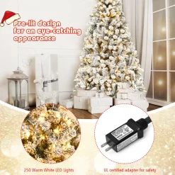 Pre-Lit Christmas Trees*The Holiday Aisle White Pine Artificial Christmas Tree With 250 Clear/White Lights