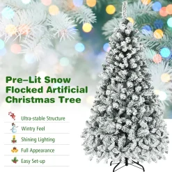 Pre-Lit Christmas Trees*The Holiday Aisle White Pine Christmas Tree With 250 Led Lights