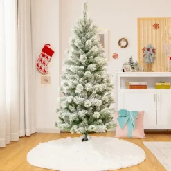 Pre-Lit Christmas Trees*Andover Mills White Realistic Flocked/Frosted Christmas Tree With Led Light