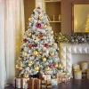 Pre-Lit Christmas Trees*The Holiday Aisle White/Green Pvc Spruce Flocked/Frosted Christmas Tree With Incadescent
