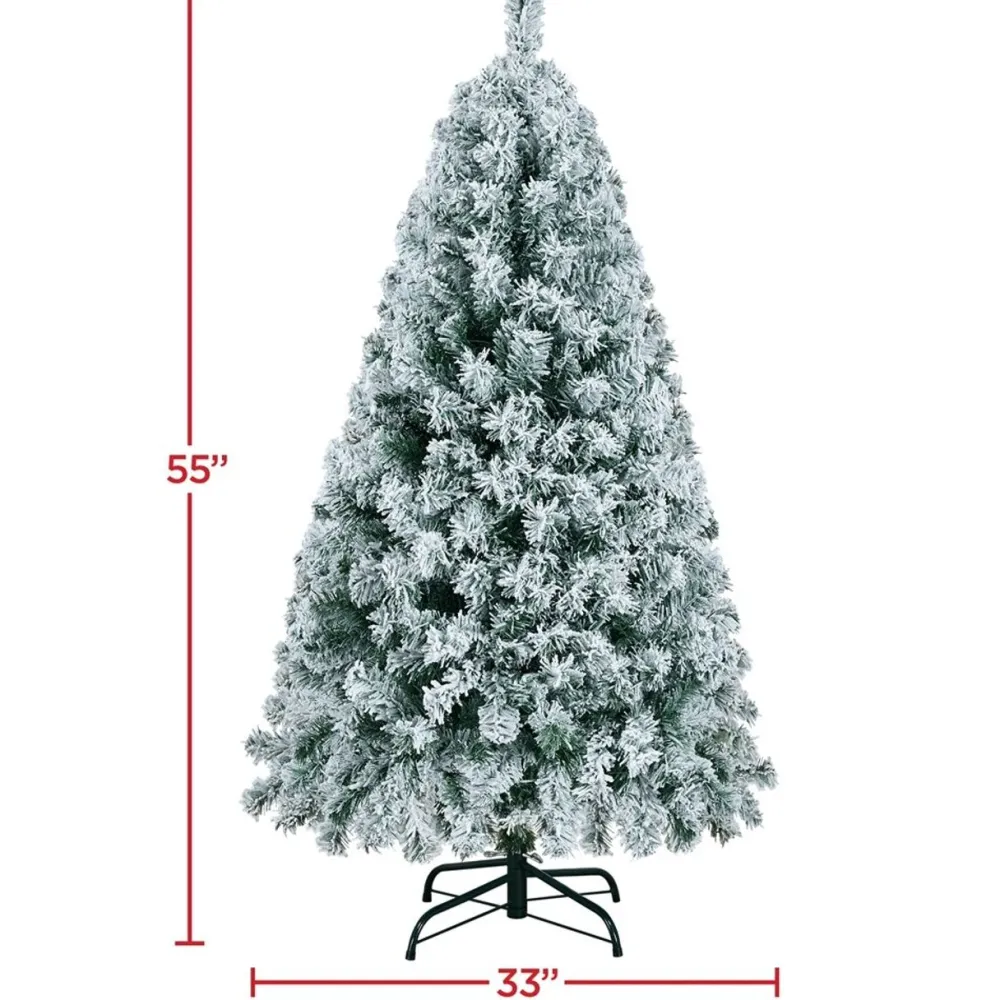 Pre-Lit Christmas Trees*The Holiday Aisle White/Green Pvc Spruce Flocked/Frosted Christmas Tree With Incadescent